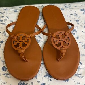 Tory Burch Knotted Miller Sandals Bourbon / Brown Miele Size 6 Retail $198